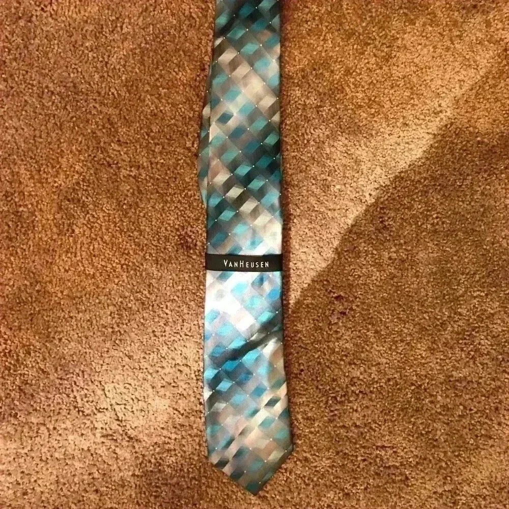 Van Heusen Men's Multi Teal Color Tie NEW